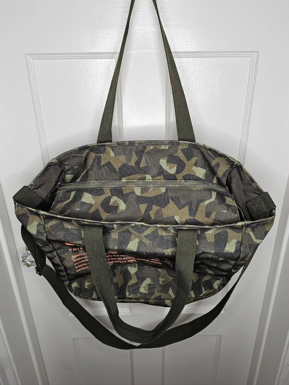 FIGS Camo FREEx Canvas Weekender Tote Bag - Martini Olive